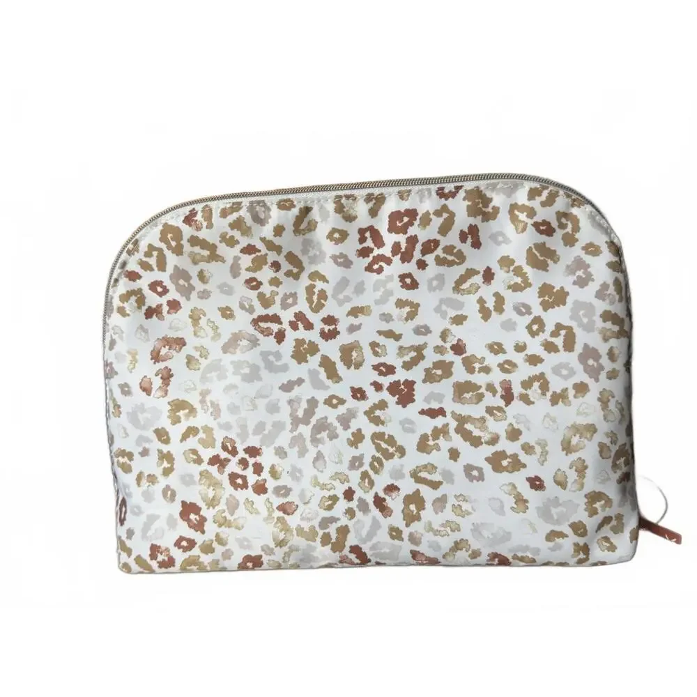 Leopard Print Women's Cosmetic Bag with Recycled Polyester